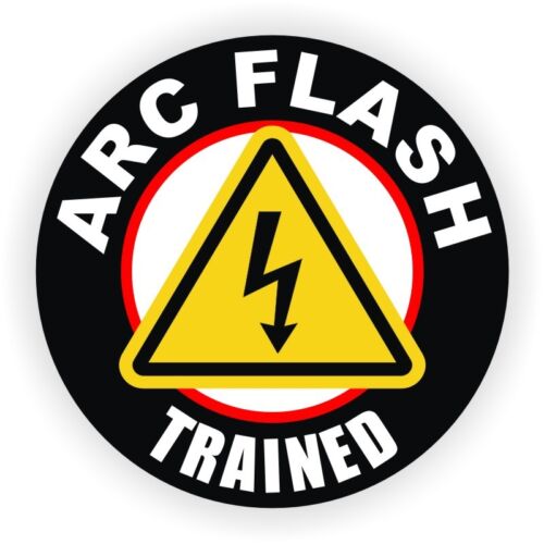Helmet Sticker Label Electrical Shock Hazard Arc Flash Trained Hard Hat Decal