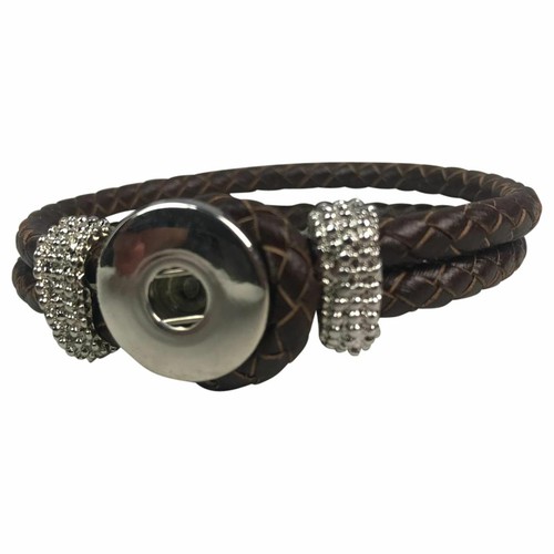 Lederarmband Leder Armband geflochten Click Druckknöpfe Chunks