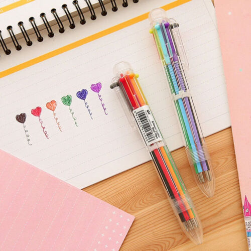 5pcs New Study Pen Ballpoint Pen Stationery Multi Color Hot 6 Color Fashion gift