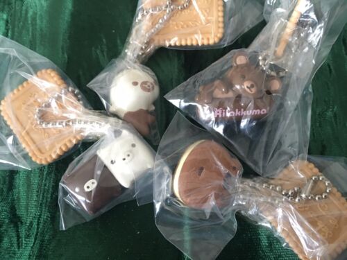San-X Bandai Chocolate Rilakkuma Mame Goma Keychains Keyrings Figures Charms Lot 