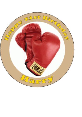Personalised Boxing glove Edible Cake Topper Decoration Easy Peel Icing