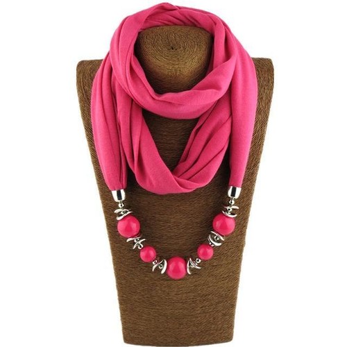 9 Colors Ethnic Unique Scarf Necklaces Resin Beads Pendant Neckerchief Statement