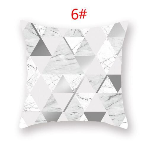 Silver Gray Cushion Cover Geometric Pillow Case Pillowcase Sofa Office Decor 
