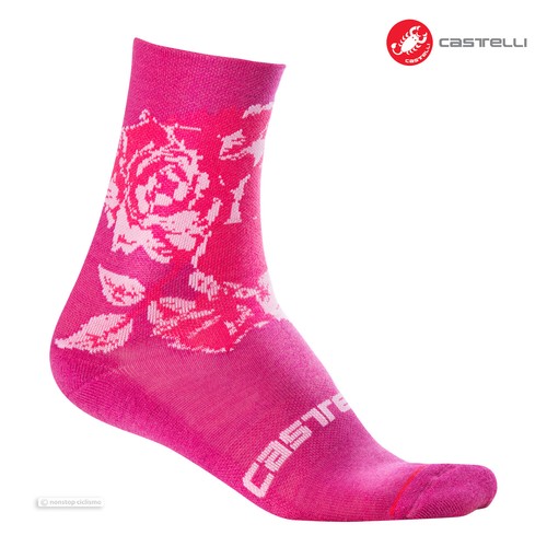 ELECTRIC MAGENTA One Pair Castelli SCAMBIO 13 Merino Wool Cycling Socks