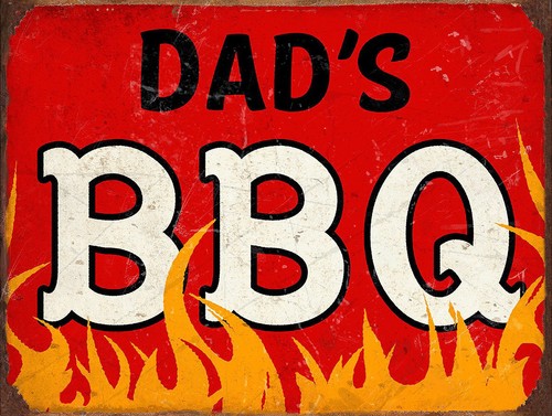 Kitchen man cave Dad/'s BBQ Retro metal Sign vintage