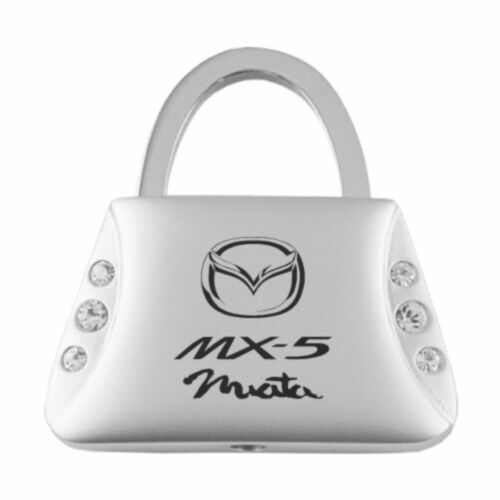 Mazda Miata MX5 Key Ring Chrome Diamond Bling Purse Keychain
