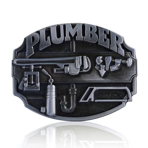 Men Metal Plumber Vintage Leather Belt Buckle Replacement Cowboy Western 38-40mm