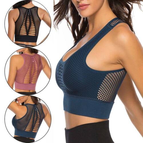 Details about  / Womens Yoga Tank Tops Crop Backless Sports Bra Padded Gym Vest Fitness Run Shirt