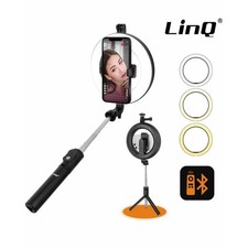 Support Selfie Smartphone Trépied avec Anneau Lumineux Bluetooth 70cm LinQ ZP990