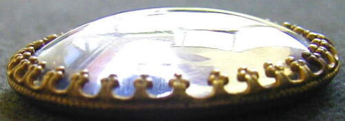 RARE ANTIQUE Components 1 Czech Crystal Glass//Brass Dome Button #A288
