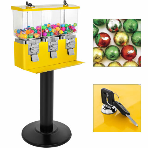 Gumball Machine Candy Vending With Stand Bubble Gum Dispenser Bank w// Keys