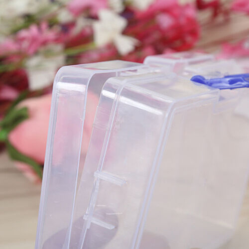 Clear Storage Box Rectangle Plastic Earplugs Bead Jewellry Case Container DIY