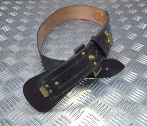 Genuine British Military Leather Sam Browne Belt With No Crossover Strap//Buckle