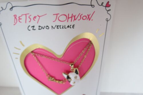 Genuine Betsey Johnson Gifting Frenchie Puppy Love Two Row Necklace New 60% OFF 