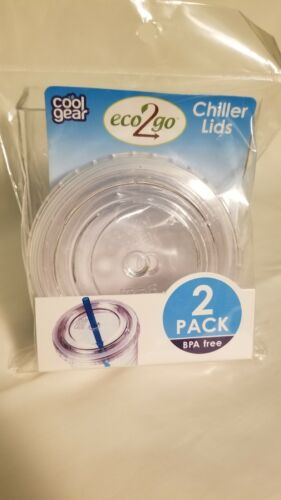 NEW COOL GEAR 2-PACK REPLACEMENTS LIDS FOR CHILLERS ECO 2 GO ~ BPA FREE 