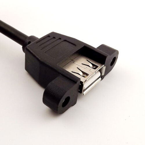 USB 2.0 A Female Socket Panel Mount To Mini USB 5 Pin B Male Data Adapter Cable