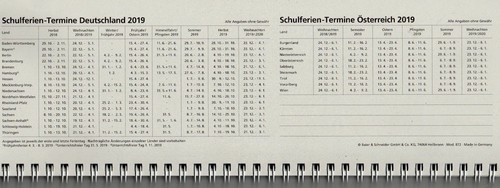 Schreibtischkalender 2019 Glocken /"Blauer Engel/" Umlegekalender Umweltpapier