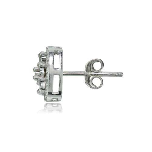 Sterling Silver 0.25ct TDW Diamond Miracle Set Cluster Square Earrings
