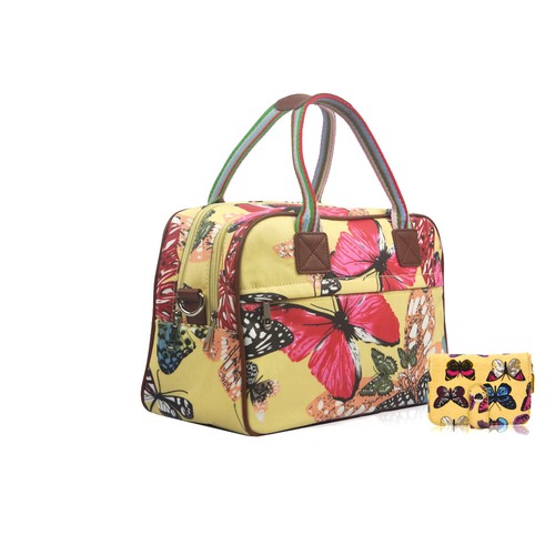 Ladies Girls Oilcloth Fluttering Butterfly Day Bag Maternity Travel Hand Luggage