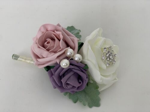 Mariage bouquets fleurs ivoire rose brides Posy Demoiselles D/'honneur Fleur Fille baguette