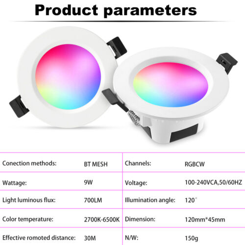 Details about  / 6er Smart RGBWWCW Bluetooth LED Deckenspot Einbauleuchte Strahler Fernbedienung