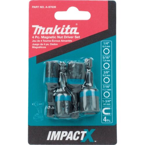 Makita A-97639 Impactx 4 Pc 1-3/4″ Magnetic Nut Driver Set 