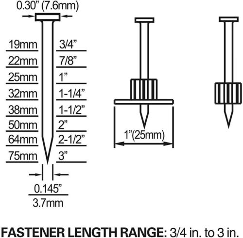Freeman Pneumatic Single Pin 0 Degree Concrete Nailer Air Tool Nailing Fastener 
