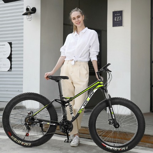 Details about / Medium High-Tensile Frame Fat Tire Mens Mountain Bike