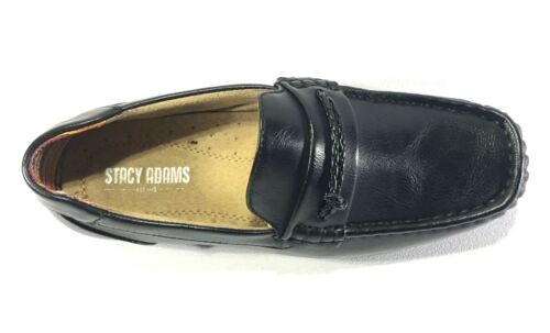 Stacy Adams CISCO Boys Black 43420-001 Slip On Moc Toe Shoes
