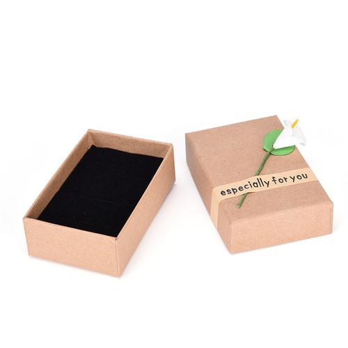 Retro Kraftpapier Schmuckschatulle Ring Halskette Ohrringe Schmuck GesZPboxZP