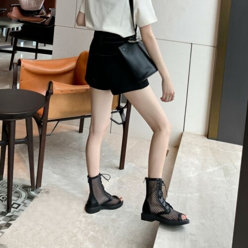 Details about   Women Mesh Breathable Peep Toe Summer Ankle Boots Sandals Holiday 40/41/42/43 D 