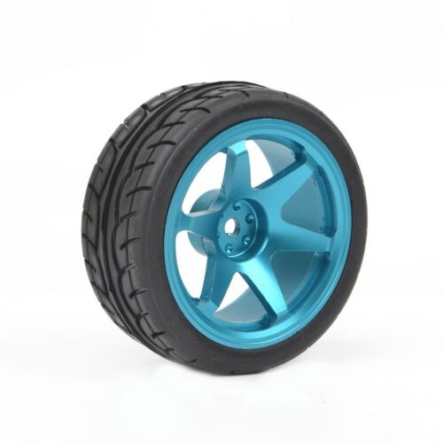 Aluminum Wheels Tires for Redcat HPI HSP Tamiya TT01 TT02 1//10 RC on Road Car