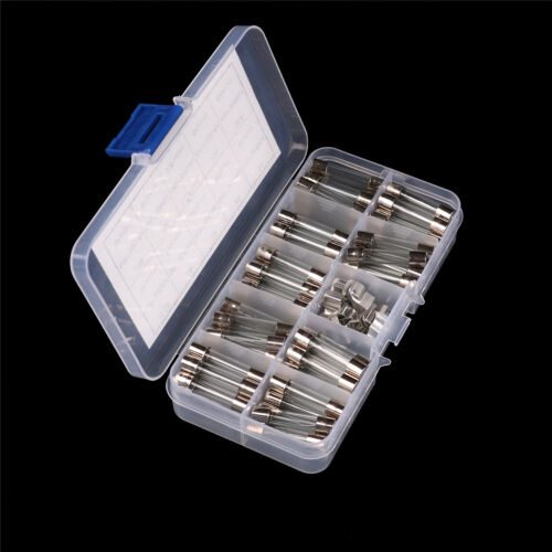 72Pcs/Box 6x30mm 0.5A-30A Glass Tube Fuses Assorted Kit with Fuse Holder CL 