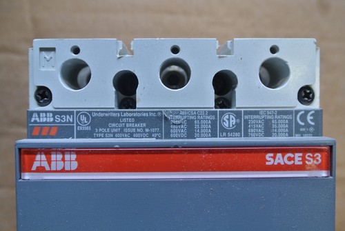 ABB SACE S3N 122160043-002 150 amp 600 volt SACE S3 Tested