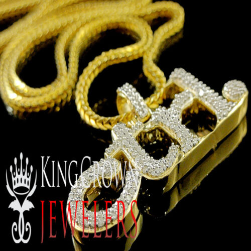 Real Genuine Diamond Keyboard Key Ctrl Sign Pendent Chain 10K Yellow Gold Finish
