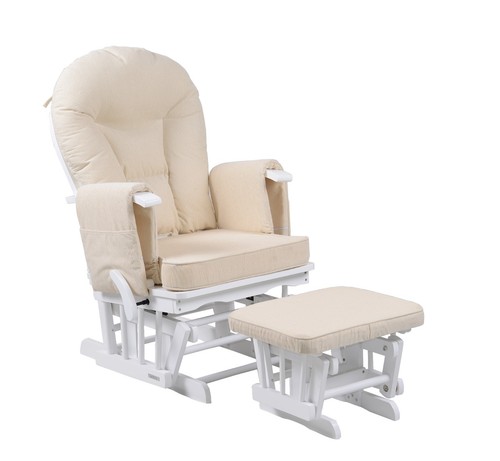 Sereno white Glider maternity rocking chair with footstool SRP£299