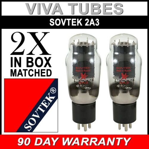 2 Sovtek 2A3 Triode Power Vacuum Tubes Plate Current Matched Pair