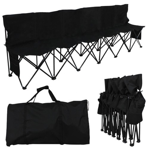 6 posti a sedere pieghevole Sideline Bench SPORT SQUADRA Campeggio SEDIE BANCO PIEGHEVOLE NERO