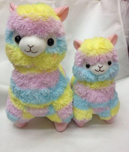Cute Alpaca Vicugna Pacos Arpakasso Alpacasso Soft Plush Doll Toy Rainbow 14/"
