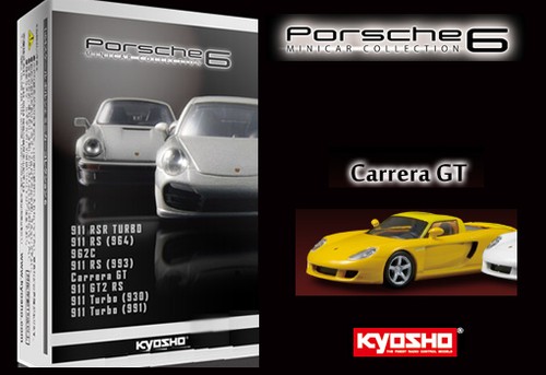 5-1 Carrera GT yellow 1:64 KYOSHO PORSCHE Minicar Collection 6
