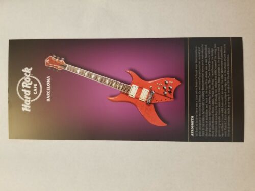 Treasures Hard Rock Cafe Barcelona Aerosmith Guitar Promotional Card Flyer