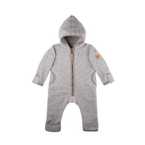 pure pure Baby und Kleinkind Overall Bio-Woll-Fleece Kapuzenoverall Wolle bio