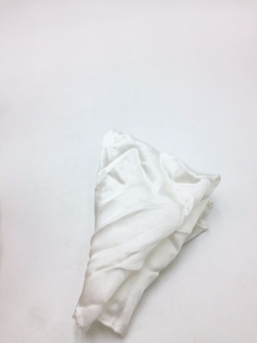 $95 Bloomingdales Men Handkerchief Silver White Dress Silk Classic Pocket Square