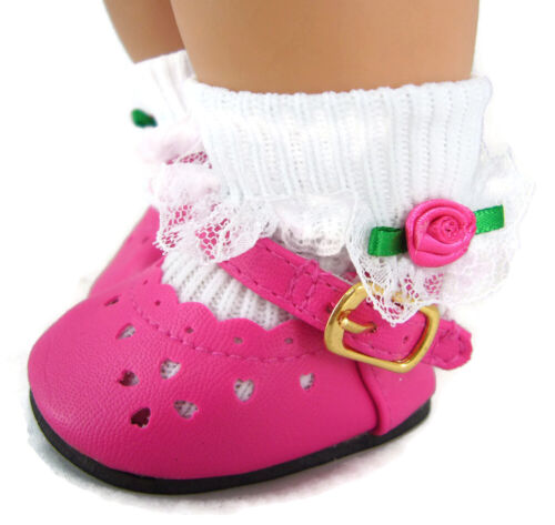 Hot Pink Shoes /& Socks for Bitty Baby Twins Doll Clothes Sew Beautiful