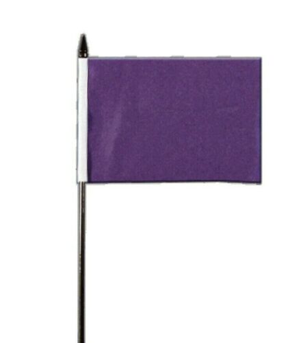 Plain Purple Small Hand Waving Flag 6" x 4" 