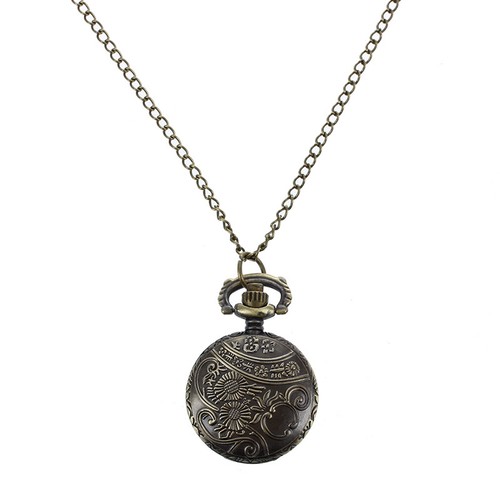 1X Freis Herz Hunter Kasten Halskette Taschenuhr Bronze Ton fuer Damen I3S1 GY