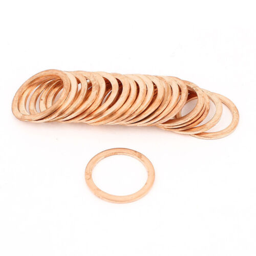 20 Pcs 22mm Inner Dia 28 mm OD Copper Flat Washer Seal Ring Industrial Fasteners