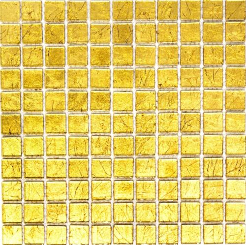 Glasmosaik gold Fliesenspiegel Küche Wand Spritzschutz BAD 120-074210 Matten 