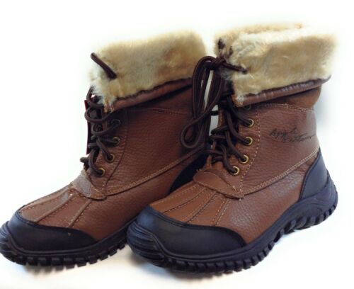 Details about   Womens Apple Bottoms Tan Narele Duck Style Faux Leather Fur Boots Shoes 