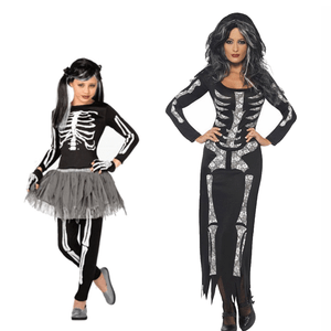 Girls Tutu Skeleton Costume Halloween Fancy Dress Outfit New Kids